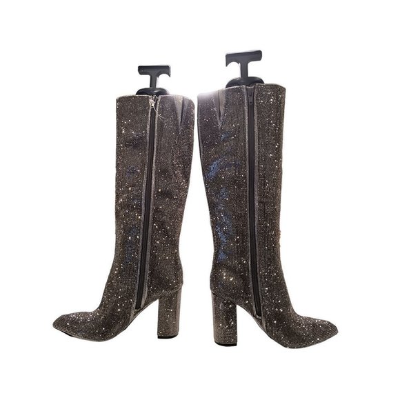 Gray Sparkly Tall Boots Woman's Size 5M‎ - Picture 1 of 10